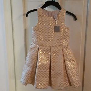 Pink and rose gold Chevron toddler  Dress